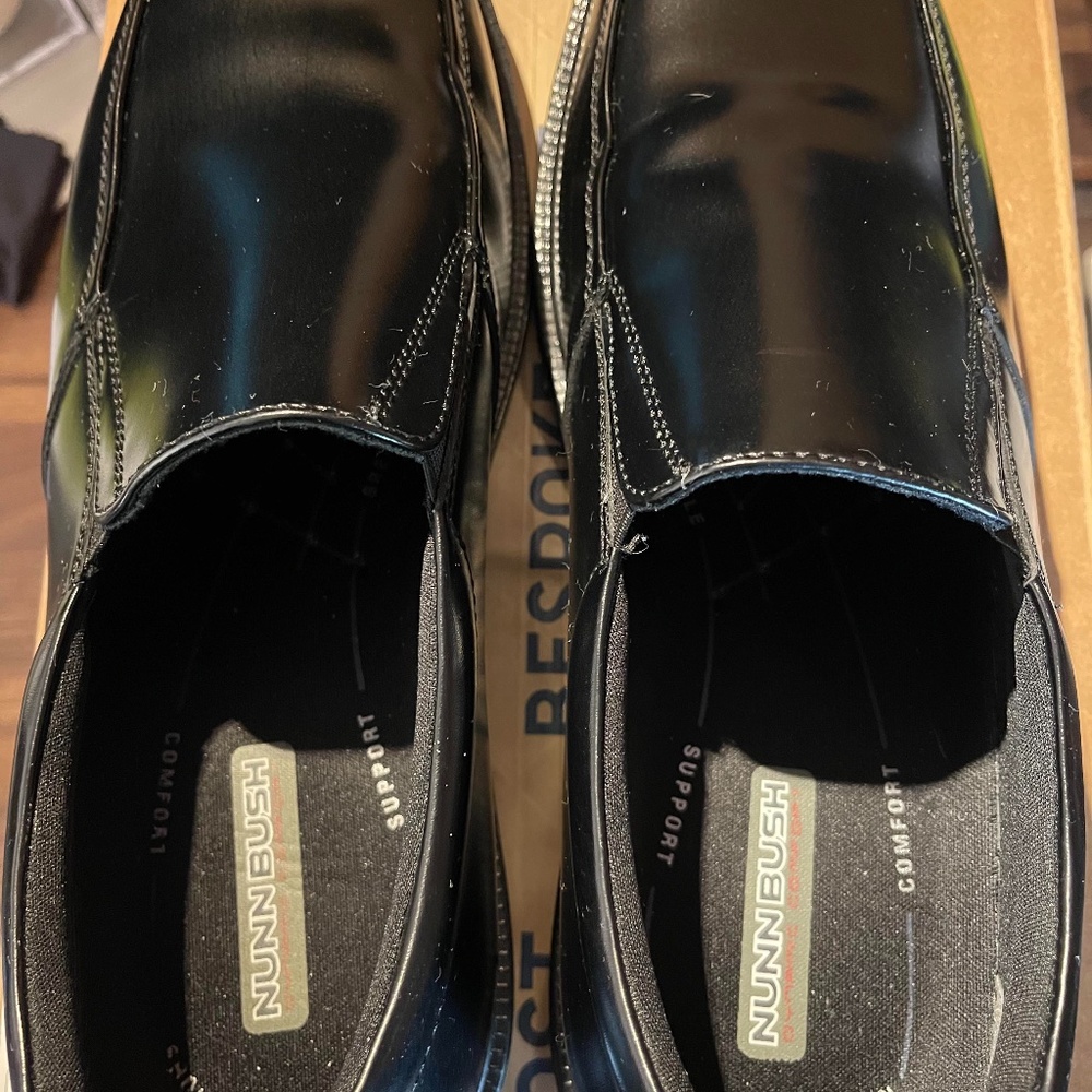 Nun Bush 81424-0011 Black Leather Slip-on US Size 10.5W